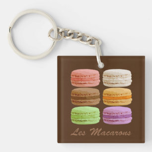 French Macarons, Multi-Colored Pastels  Keychain