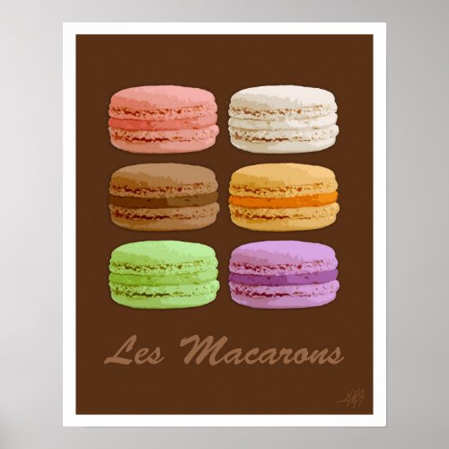 French Macarons _ muti_colored pastels Poster