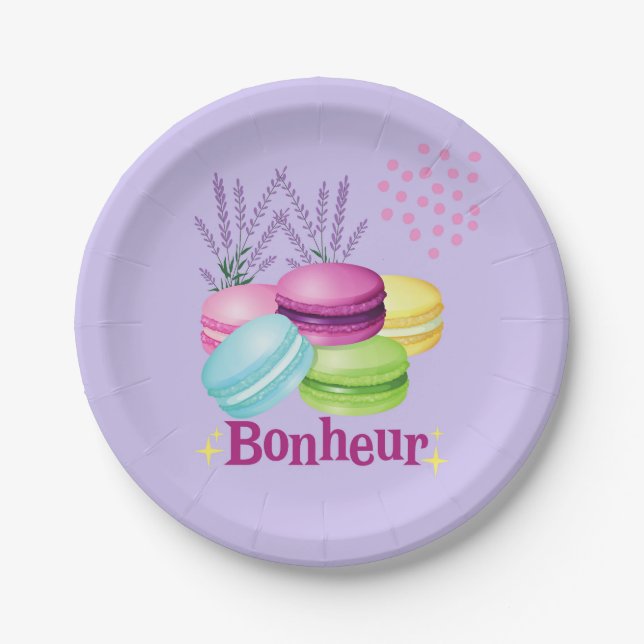  French Macarons Paper Plates (Front)