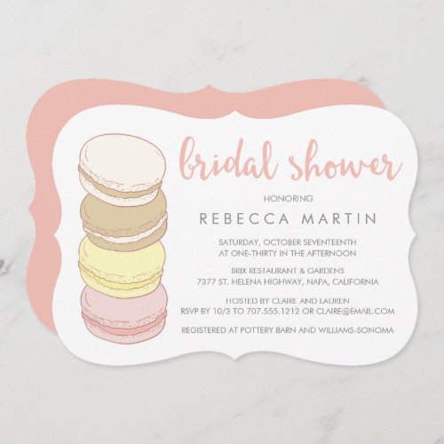 French Macarons  Pastel Bridal Shower Invitation