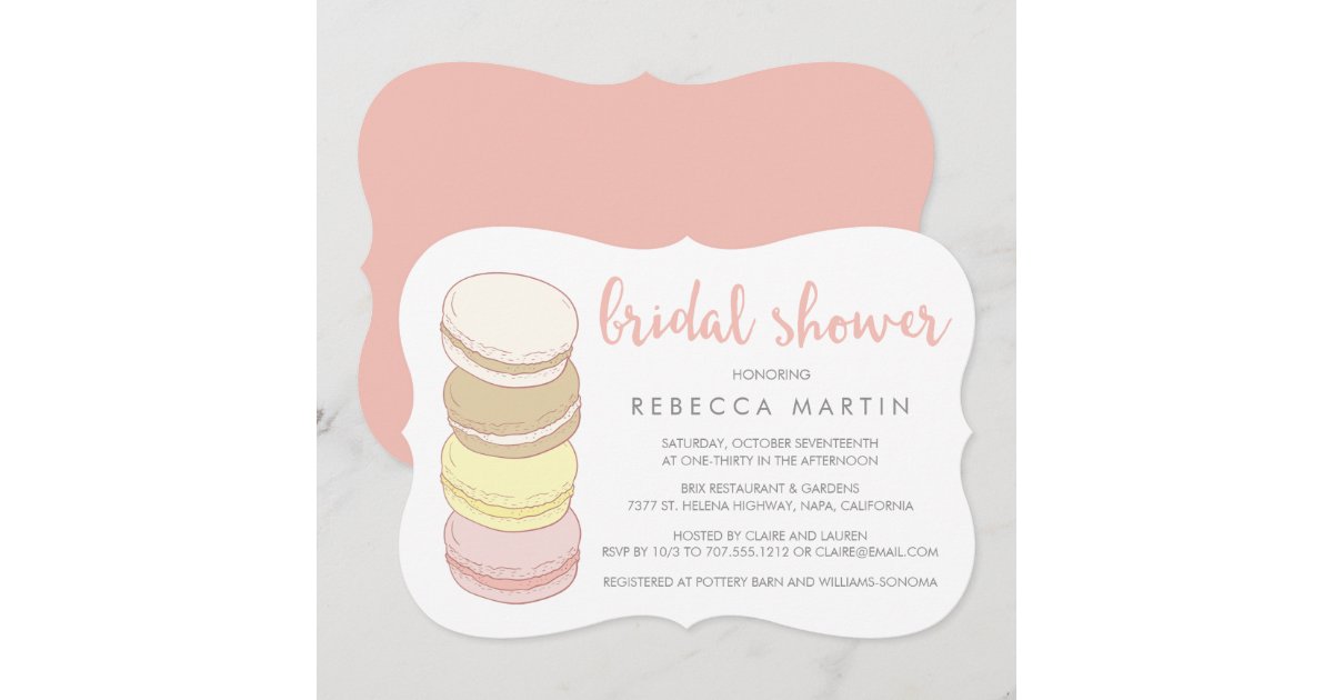 French Macarons Pastel Bridal Shower Invitation Zazzle