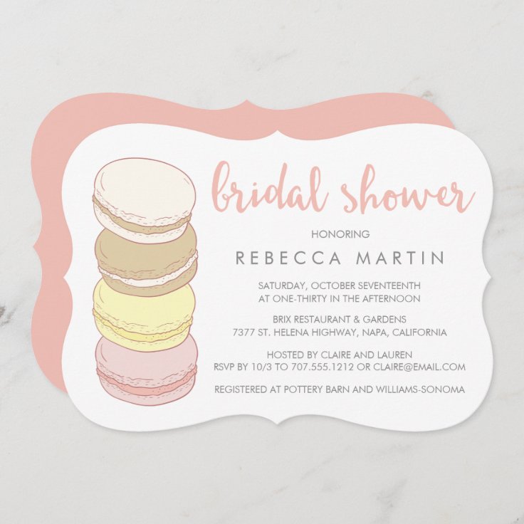 French Macarons Pastel Bridal Shower Invitation Zazzle