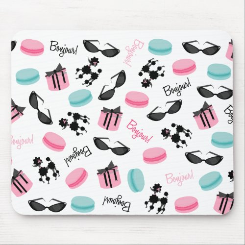 French Macarons Poodles  Sunglasses Mousepad