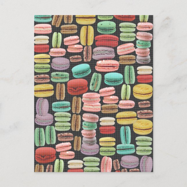French Macarons Pop Art Postcard (Front)