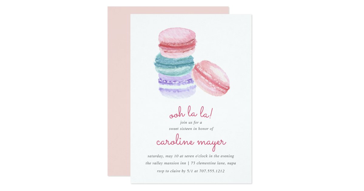 French Macarons Sweet Sixteen Party Invitation Zazzle Com