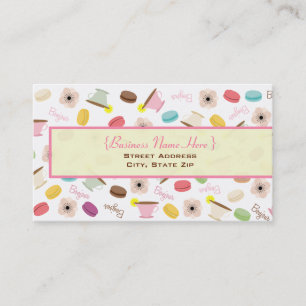 French Macarons & Teacups Business Card