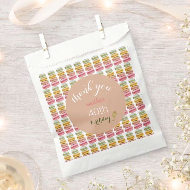 French Macarons Watercolor Hand-painted Favor Bag (Clipped)
