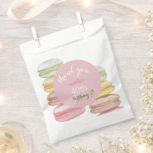 French Macarons Watercolor Hand-painted Favor Bag