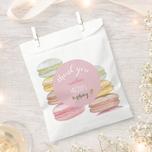 French Macarons Watercolor Hand_painted Favor Bag