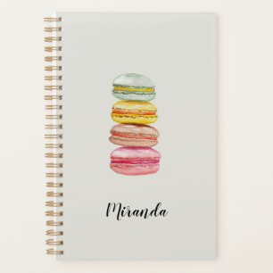French Macarons Watercolor Hand-painted Monogram Planner