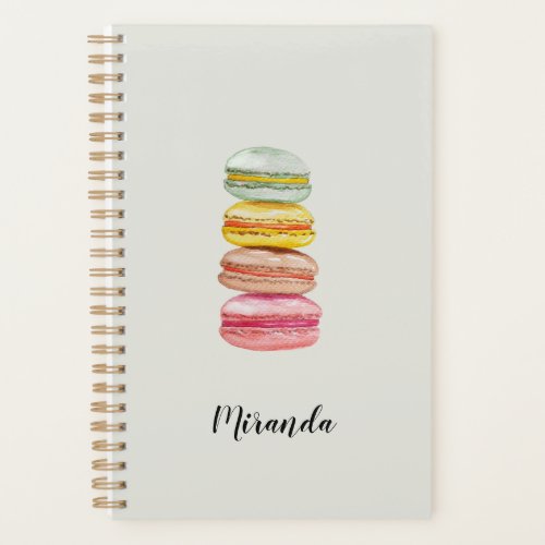 French Macarons Watercolor Hand_painted Monogram Planner