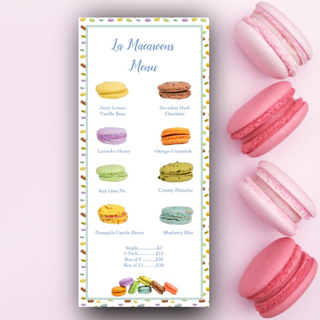 French Macaroons Bakery Flavor Price Menu (French Macaroons Flavor Price Menu: Tempt, Indulge, and Captivate Your Customers' Senses!)