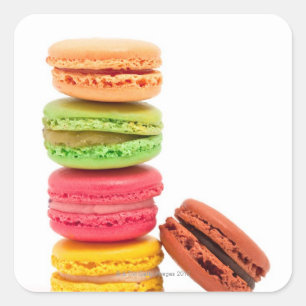 French macaroons square sticker