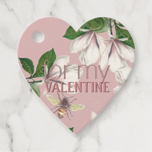 French Magnolia and Honeybee Valentine Tag