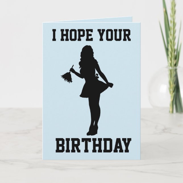 FRENCH MAID HAPPY BIRTHDAY GREETING CARD (Front)