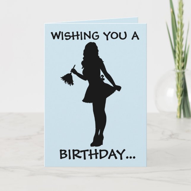 FRENCH MAID HAPPY BIRTHDAY GREETING CARD (Front)
