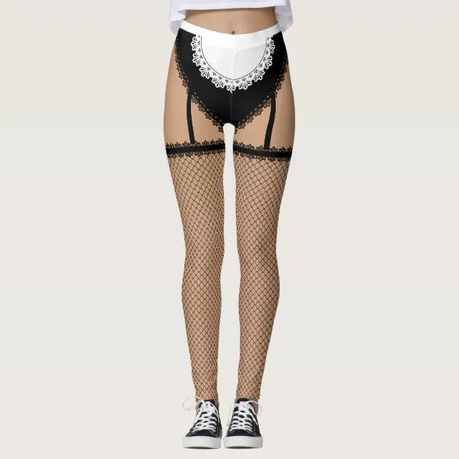 French Maid Lingerie Leggings | Zazzle