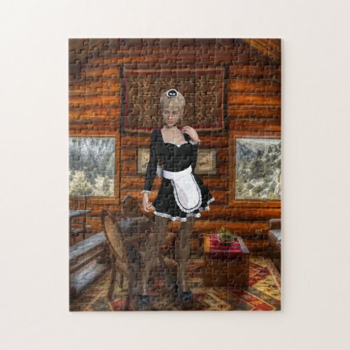 FRENCH MAID LOG HOUSE PUZZLE