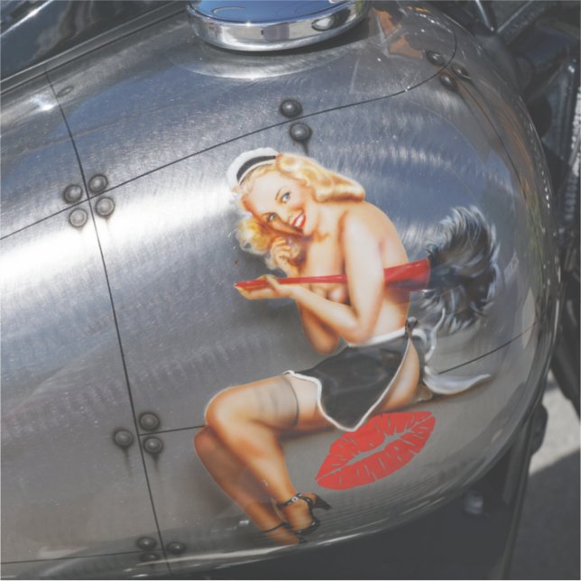 FRENCH MAID RETRO big Sticker (Front)