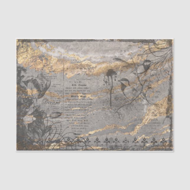 French Marble decoupage Tissue Paper (Front)