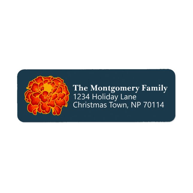 French Marigold Flower Family Label (Front)