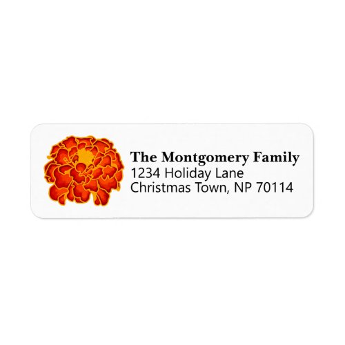 French Marigold Flower Family Label