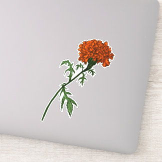 French Marigold Flower Ink Drawing Sticker