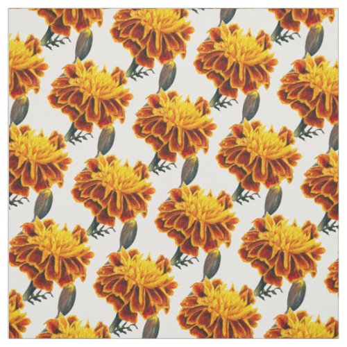 French Marigold golden yellow watercolor fabric