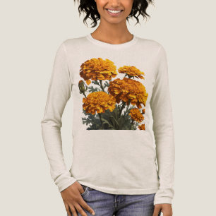 French Marigolds Pom-Pom-like Tagetes-patula Tri-Blend Shirt