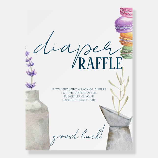 French Market  - Baby Shower Diaper Raffle Sign (Front)
