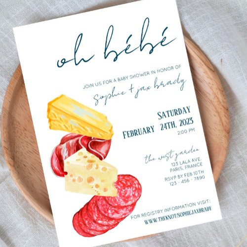 French Market _ Cheese _ Baby Shower Invitation