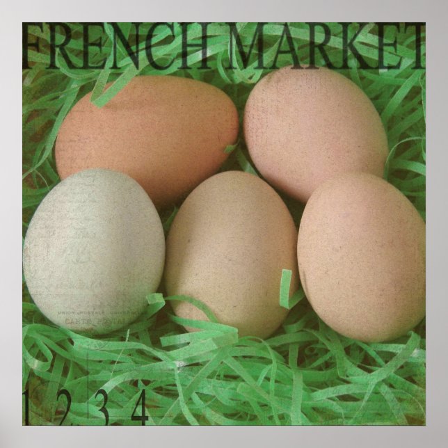 French Market Chicken Eggs Poster (Front)