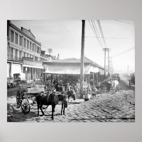 French Market in New Orleans 1906 Vintage Photo Poster