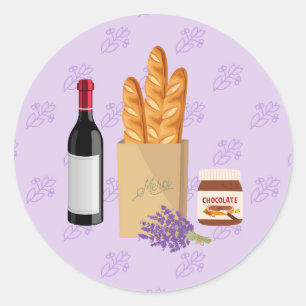 French Market Lavender Classic Round Sticker
