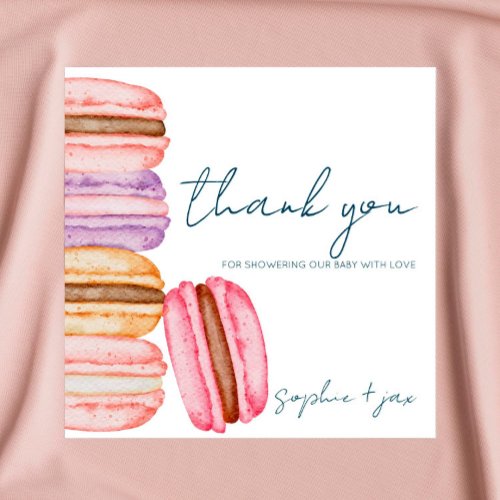 French Market _ Macaroons _ Shower Thank You Card