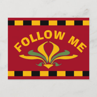 French Market Sign fOLLOW ME Postcard