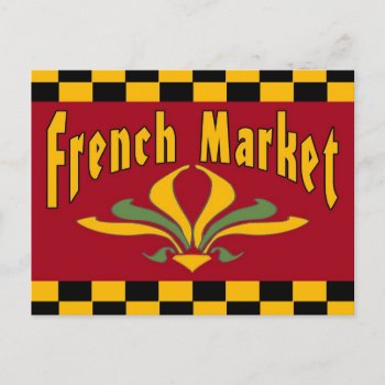 French Market Sign Postcard by figstreetstudio at Zazzle