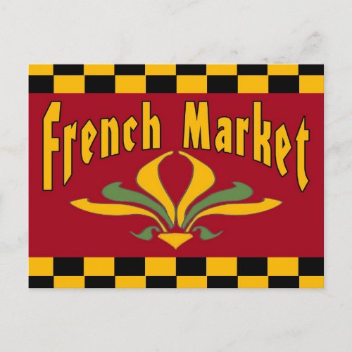 French Market Sign Postcard