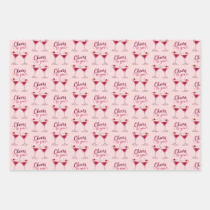 French Martini Birthday Wrapping Paper