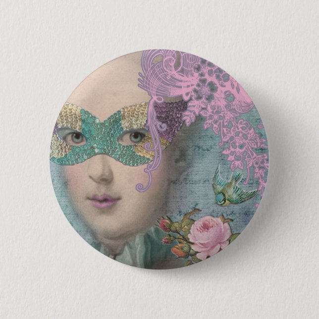French Masquerade Button (Front)