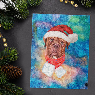 French Mastiff Breed Dog Christmas Jigsaw Puzzle