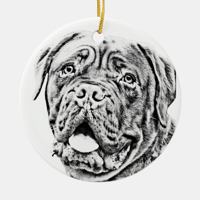 French Mastiff Ceramic Ornament (Front)