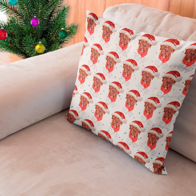 French Mastiff Dog Breed Christmas Throw Pillow (Creator Uploaded)