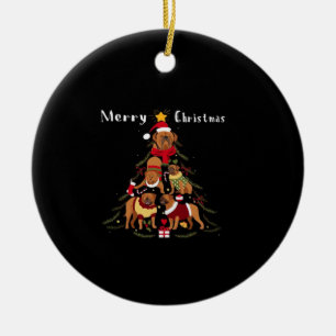 French Mastiff Dogue de Bordeaux Christmas Tree Xm Ceramic Ornament