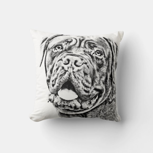 French Mastiff Throw Pillow (Front)