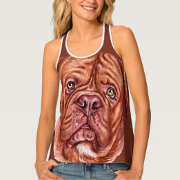 French mastiff Watercolor Portrait Tank Top