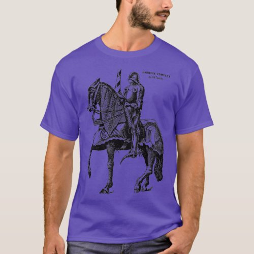 French Medieval Armored Horse and Knight  T_Shirt