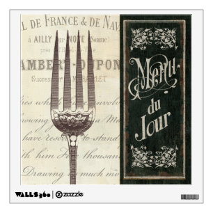 French Menu and Fork Wall Decal