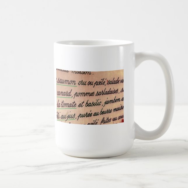 French menu coffee mug (Right)