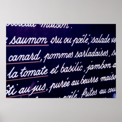 French Menu Poster